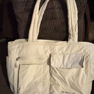 Sincerely Jules Off-White Quilted Tote